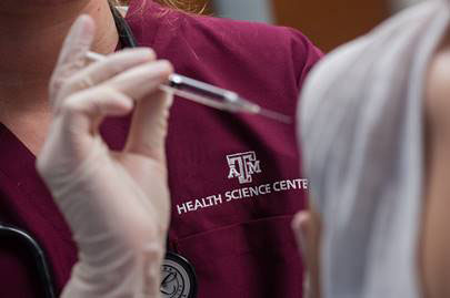 Patient receiving flu shot