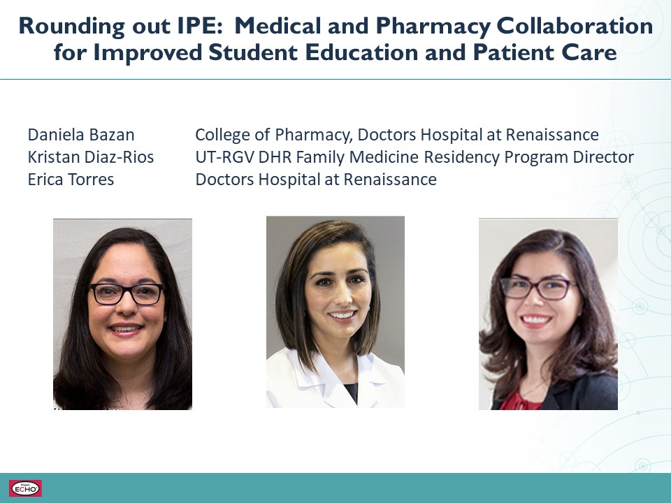 Rounding out IPE - Medical - Pharmacy collaboration - improved student education - patient care