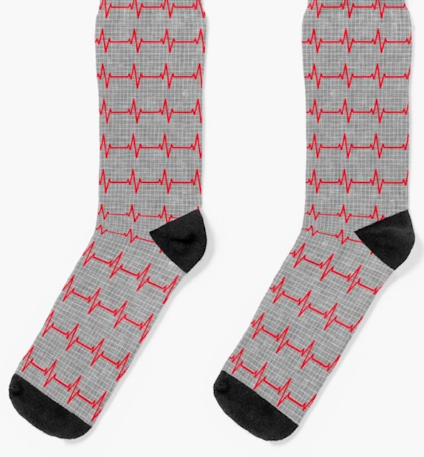Red and Gray Ecto socks