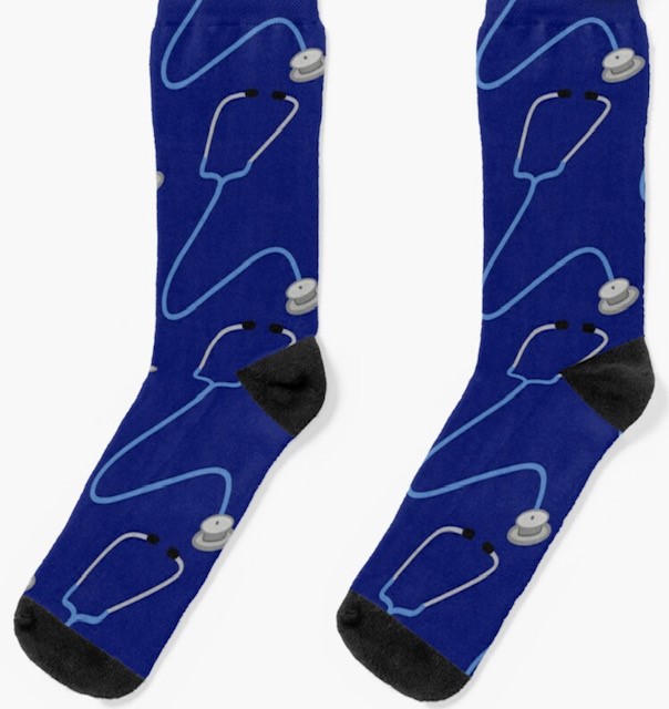 Stethoscope blue socks